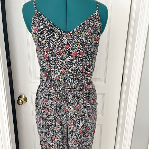 Anthropologie Elevenses Peonia Floral Lightweight Straight Leg Romper Jumpsuit - Picture 4 of 14